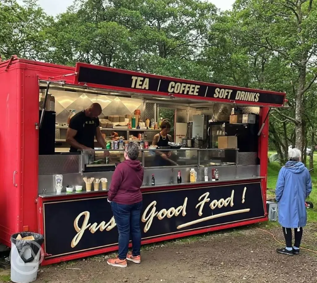 Onsite kiosk serving hot drinks, dinner and breakfast most weekends