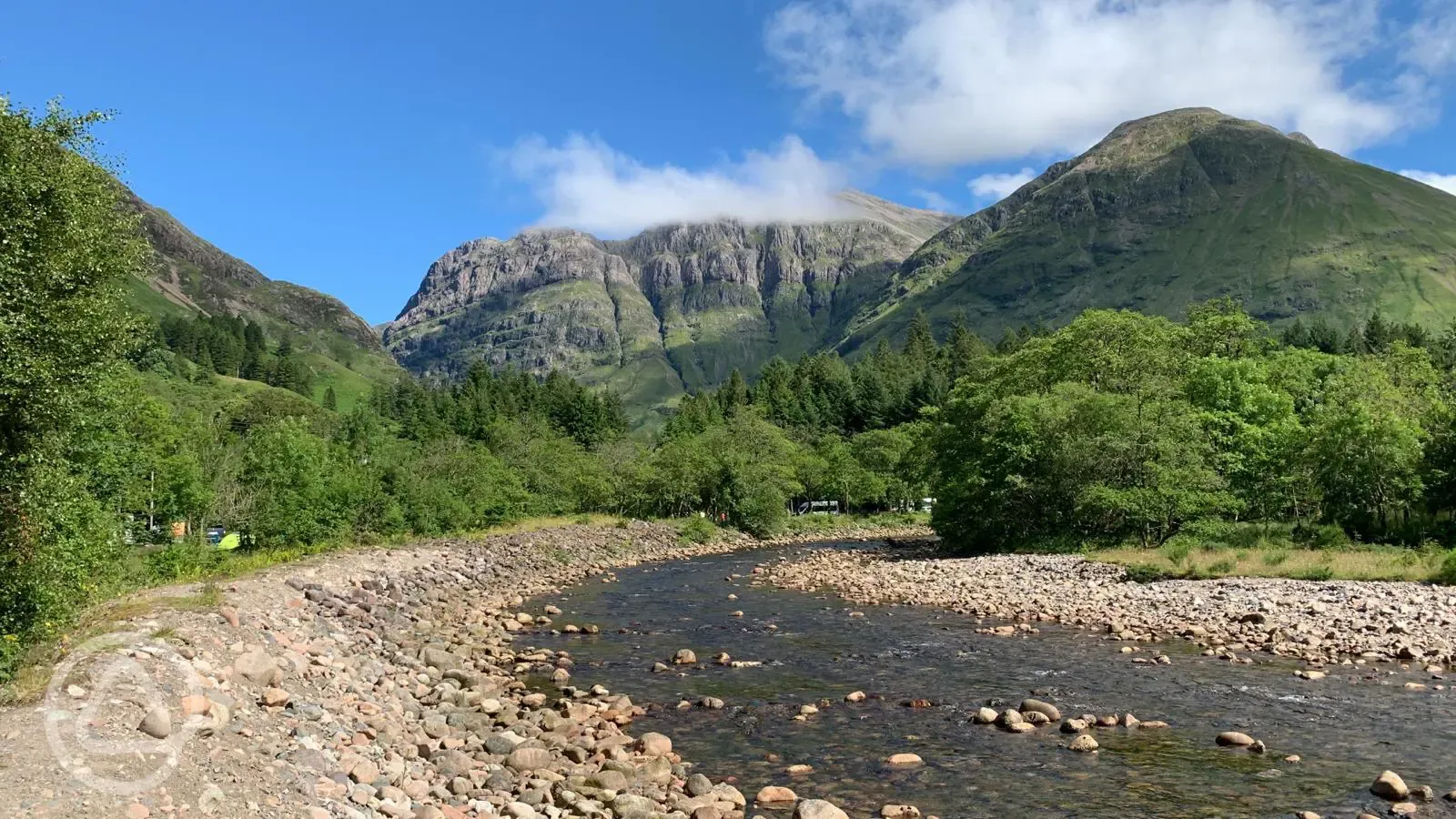 The River Coe runs next to the site 