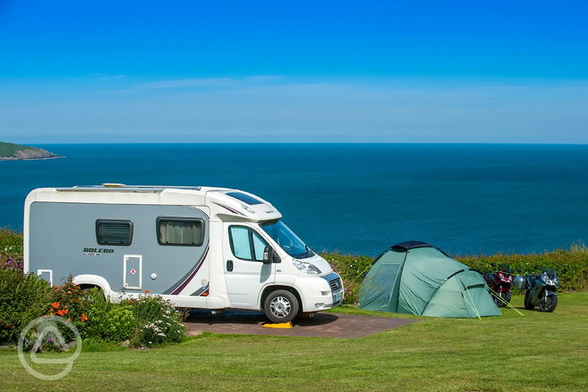 Superb touring pitches at Fishguard Bay Resort