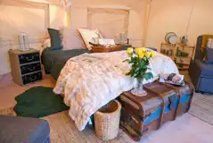 Furnished glamping bell tent