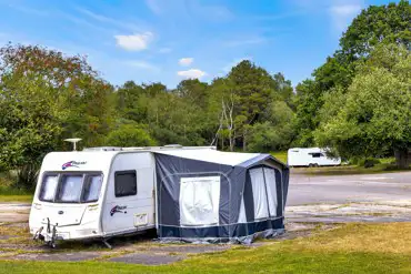 Electric (9m x 9m) hardstanding pitches at Holmsley Campsite