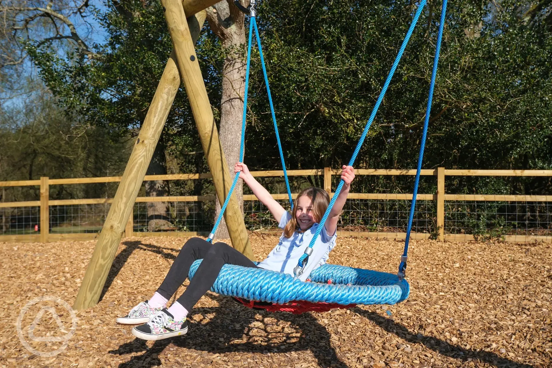 Large swing in the outdoor play park