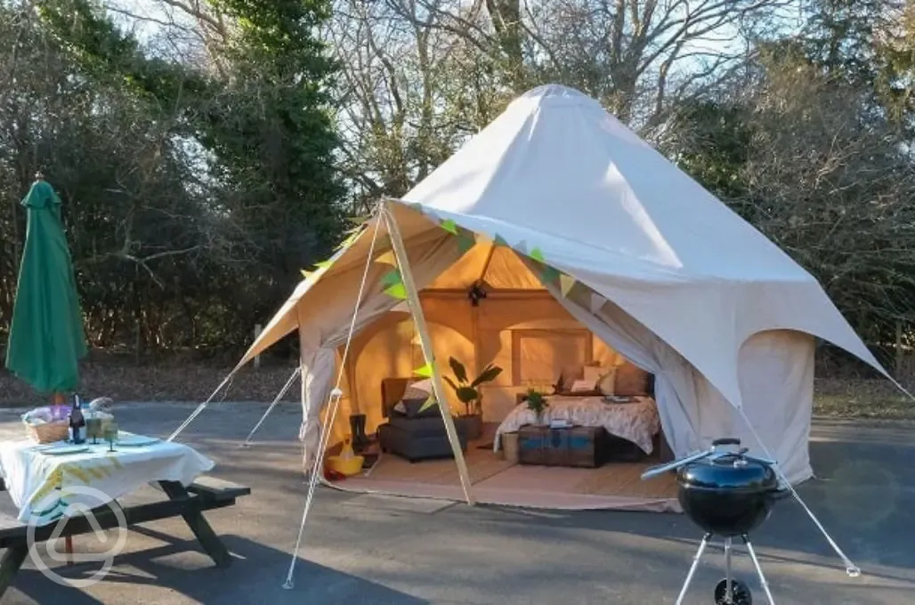 Furnished bell tent