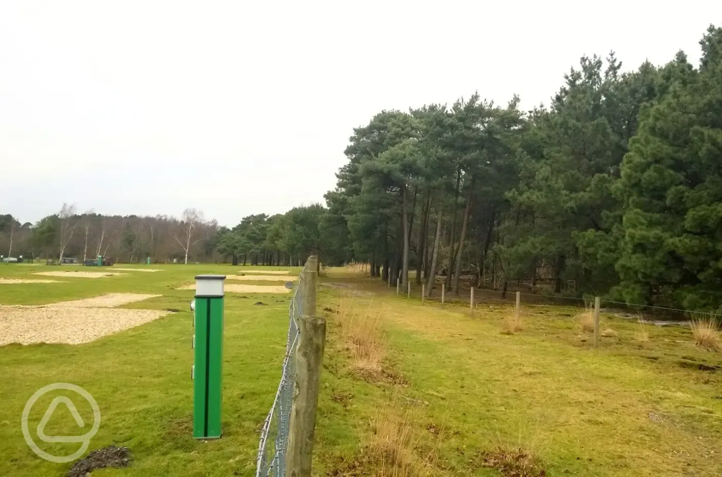 Gravel pitches by the forest