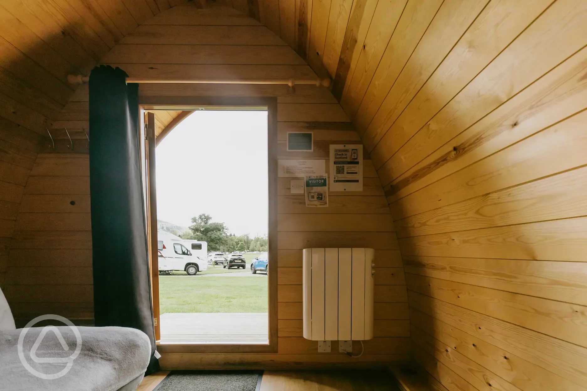 Camping pod interior