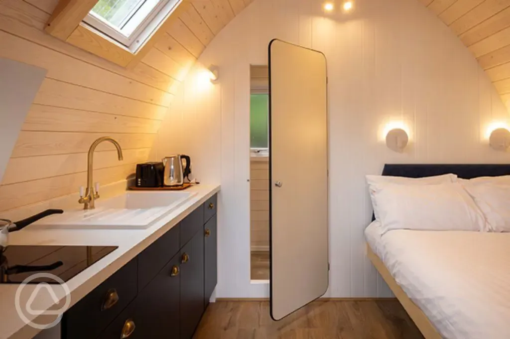 Glamping pod interior