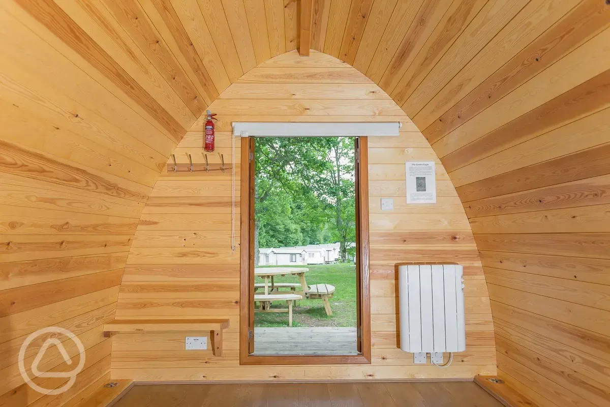 Camping pod interior