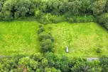 Aerial of the green area large and extra large electric grass pitches