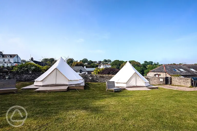Two furnished bell tents