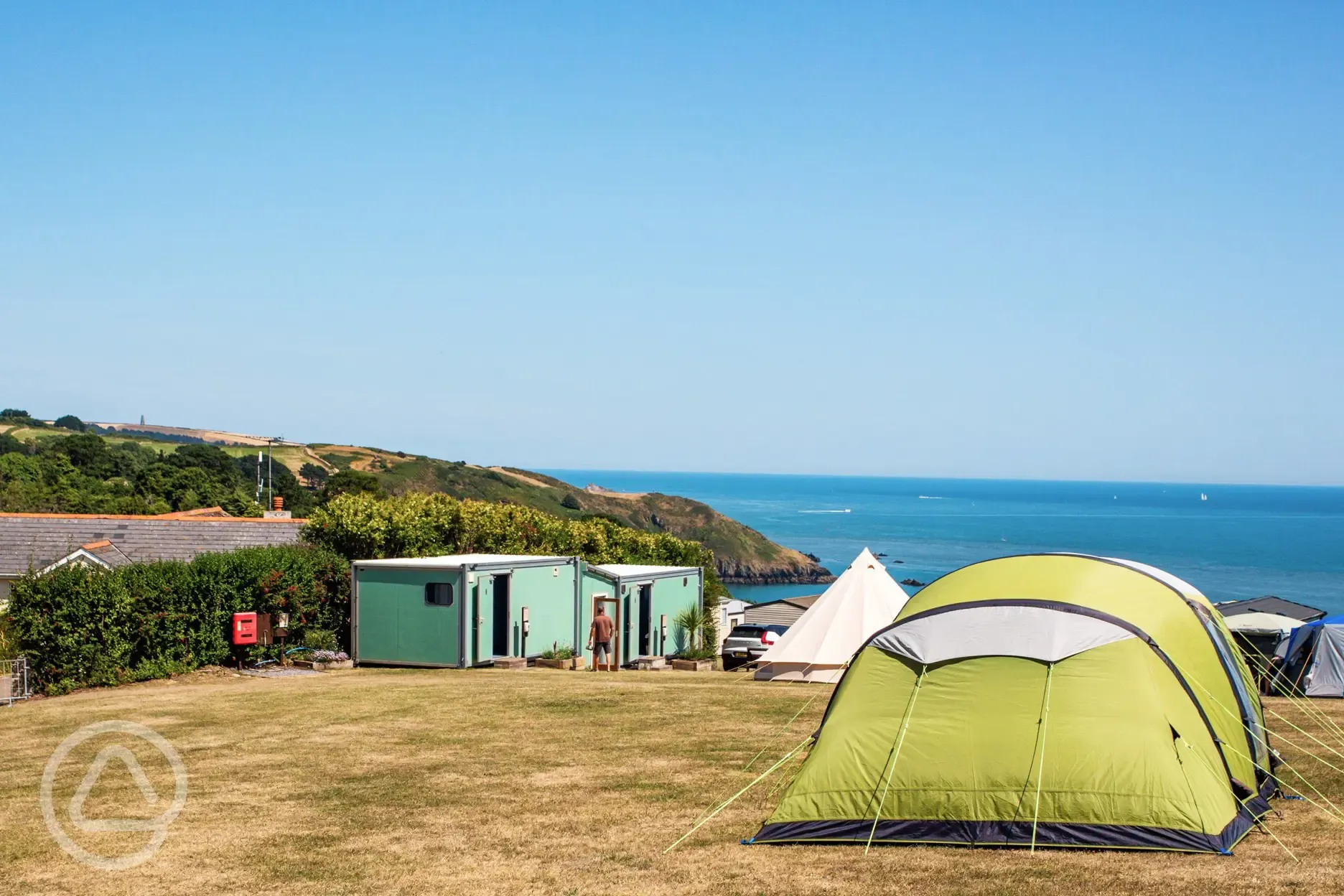 Non electric grass tent pitch