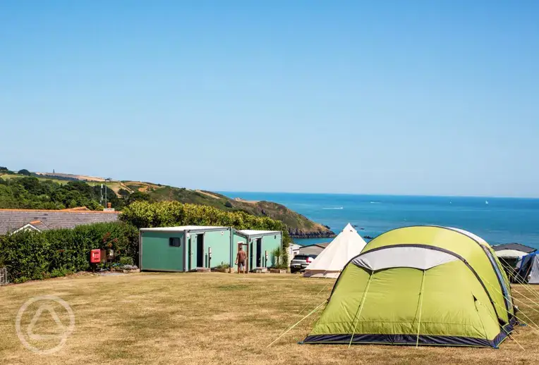 Non electric grass tent pitch