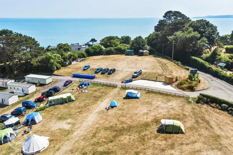 Grass tent pitches