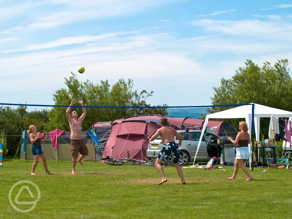 Volleyball on the camping field