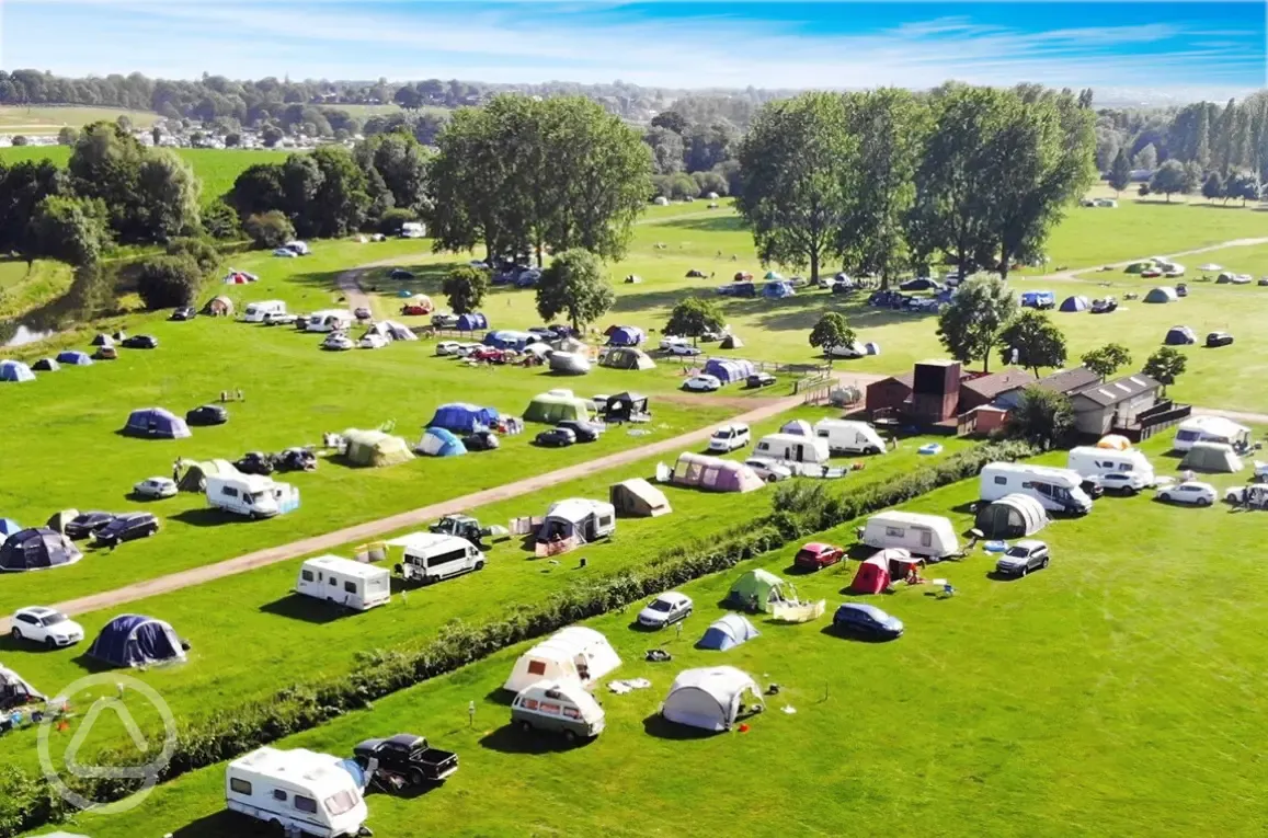 Aerial of the grass pitches