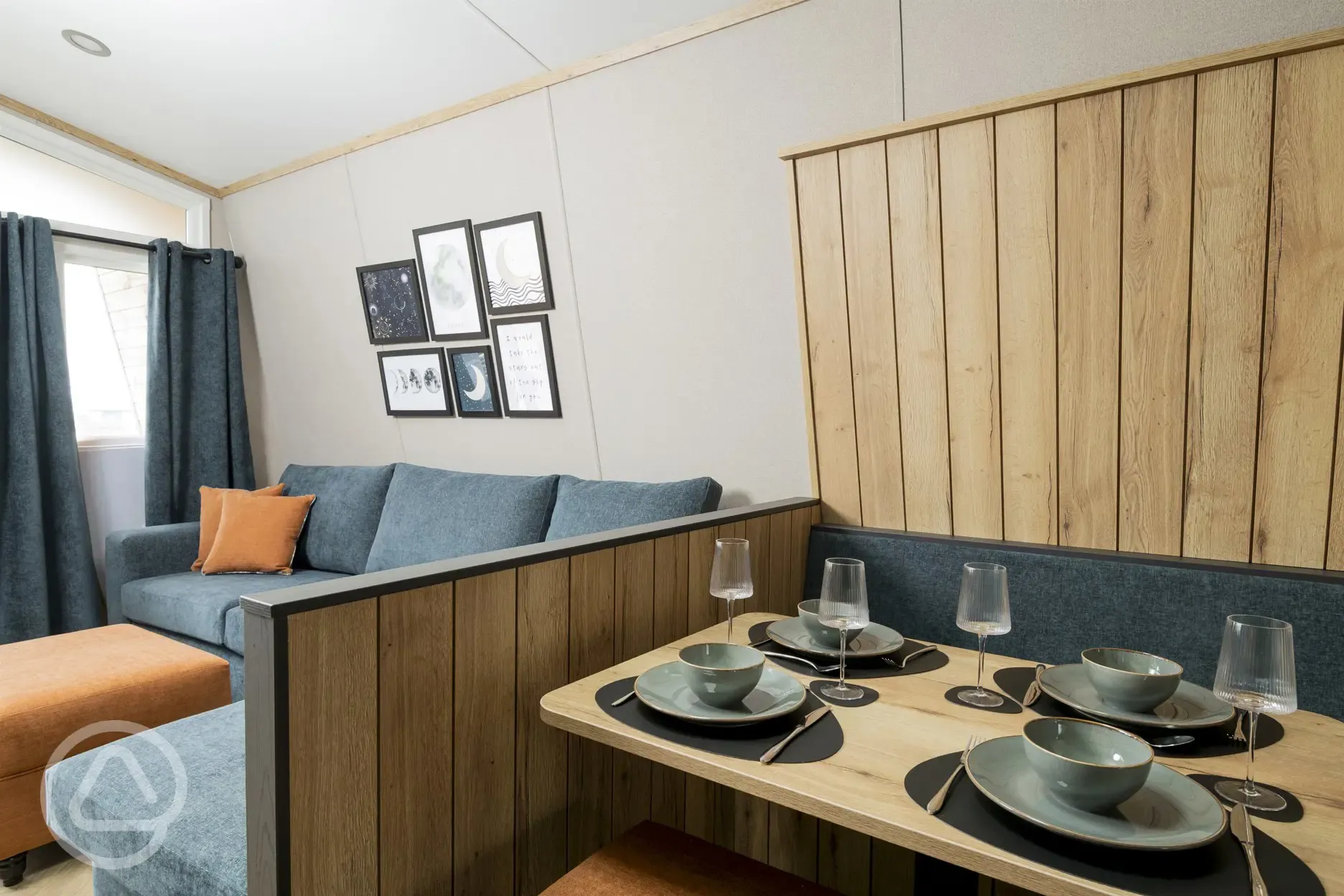 Glamping pod dining area