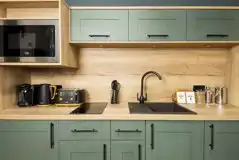 Glamping pod kitchenette