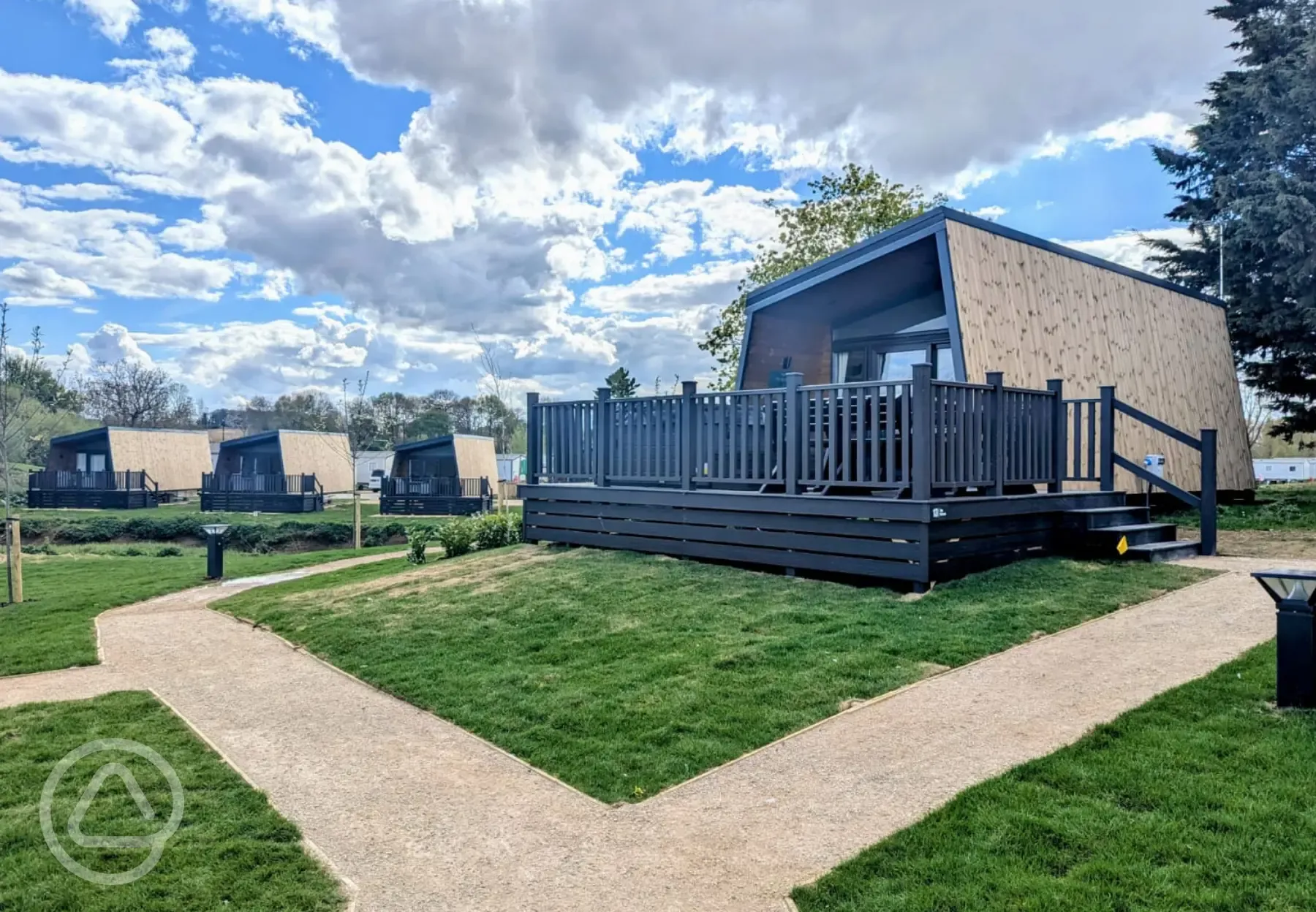 Exterior of glamping pods 
