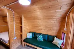 Lakeside ensuite pod with a double bed and single bed