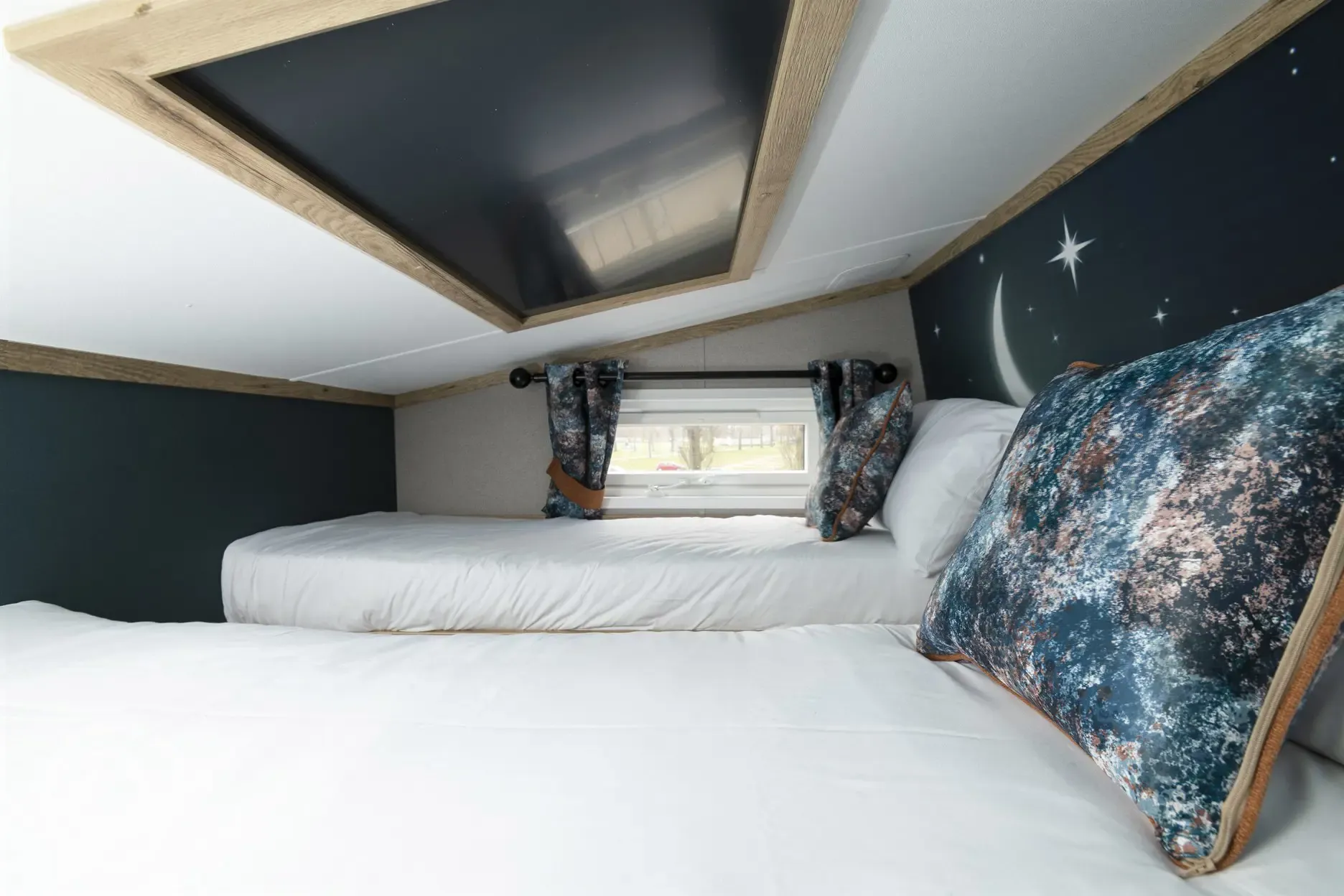Glamping pod mezzanine beds 