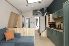 Glamping pod living area