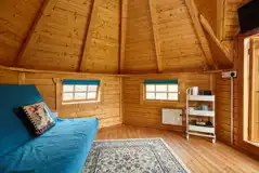Glamping cabin interior