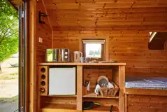 Glamping pod kitchen