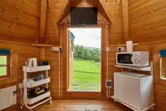Glamping cabin interior