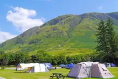 Electric grass pitches and mountain views at Glen Nevis Caravan and Camping Park Electric grass pitches and mountain views at Glen Nevis Caravan and Camping Park