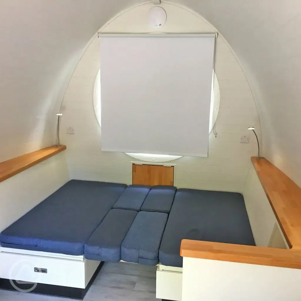 Camping pod interior