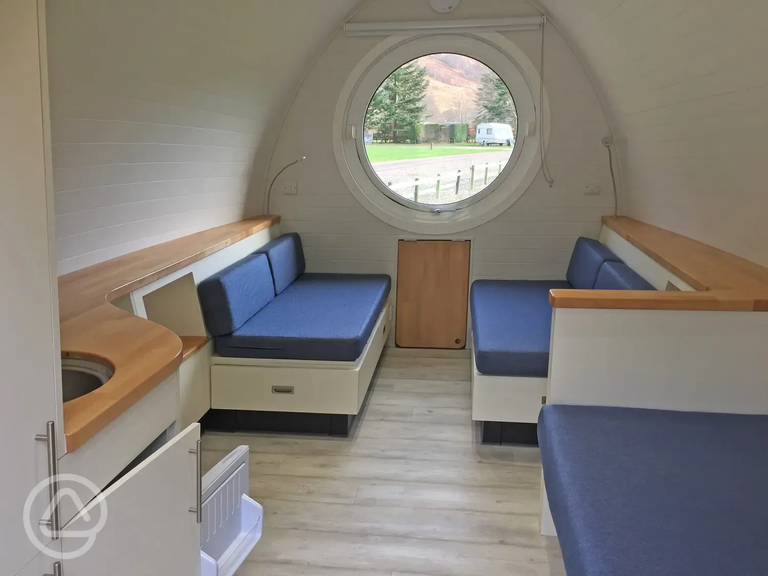Camping pod interior