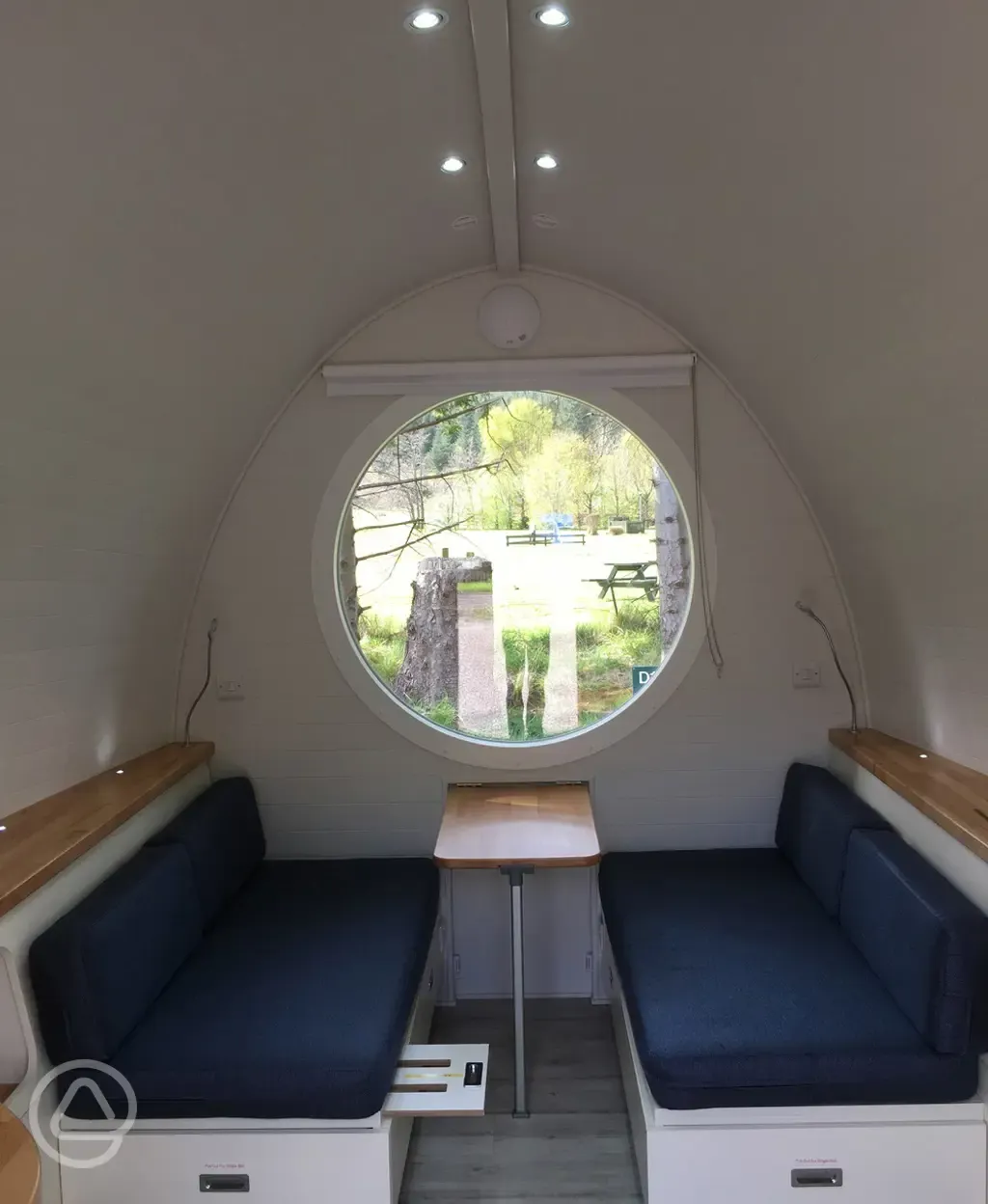 Camping pod interior