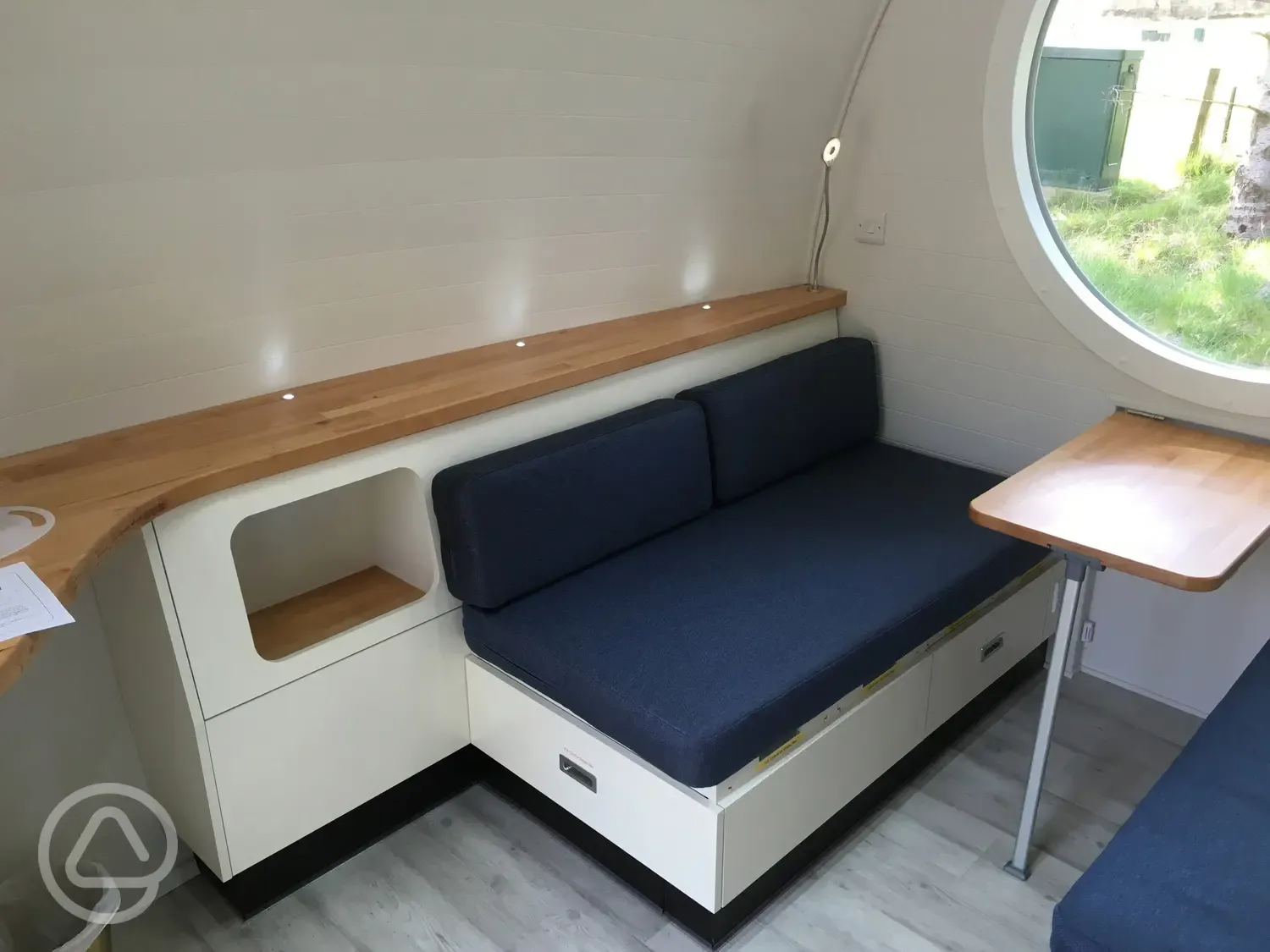 Camping pod interior