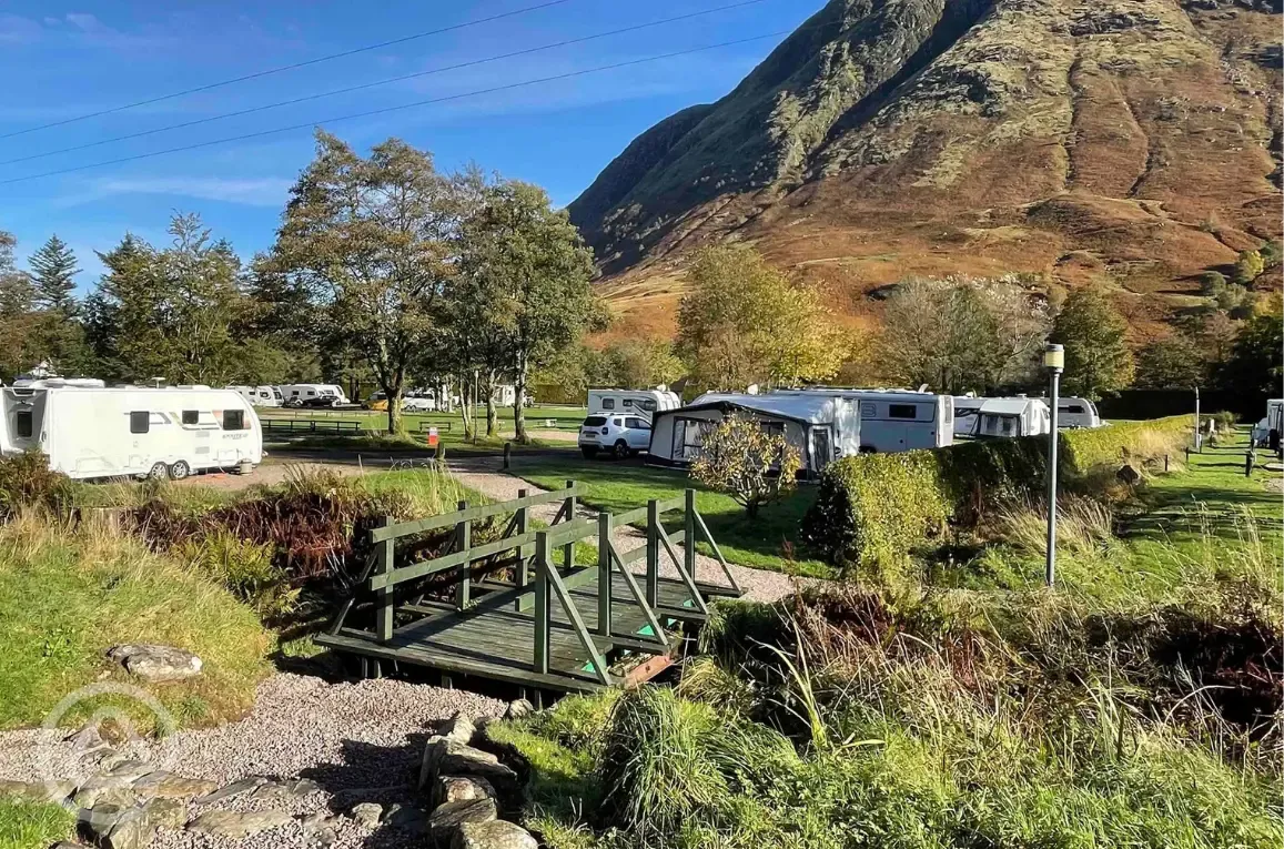 Hardstanding pitches with space for an awning
