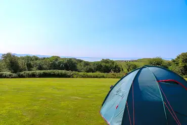 Eisteddfa Caravan and Camping Park with views to Criccieth Beach