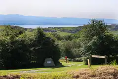 Grass pitches with views to Criccieth Beach