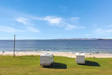 Muasdale Holiday Park with views over the beach and Atlantic Ocean