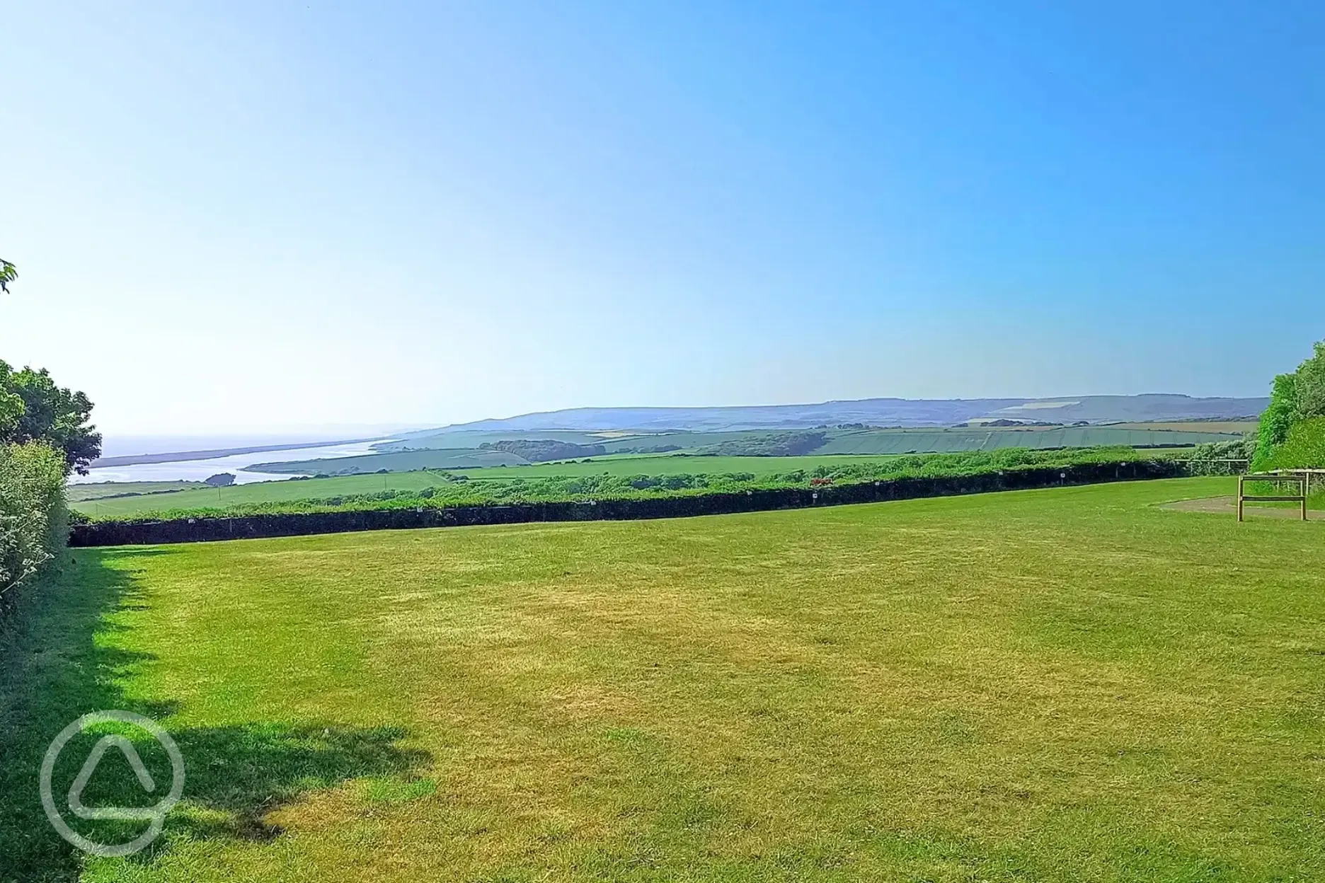 Grass tent pitches with sea views at Sea Barn Farm Camping Park Grass tent pitches with sea views at Sea Barn Farm Camping Park