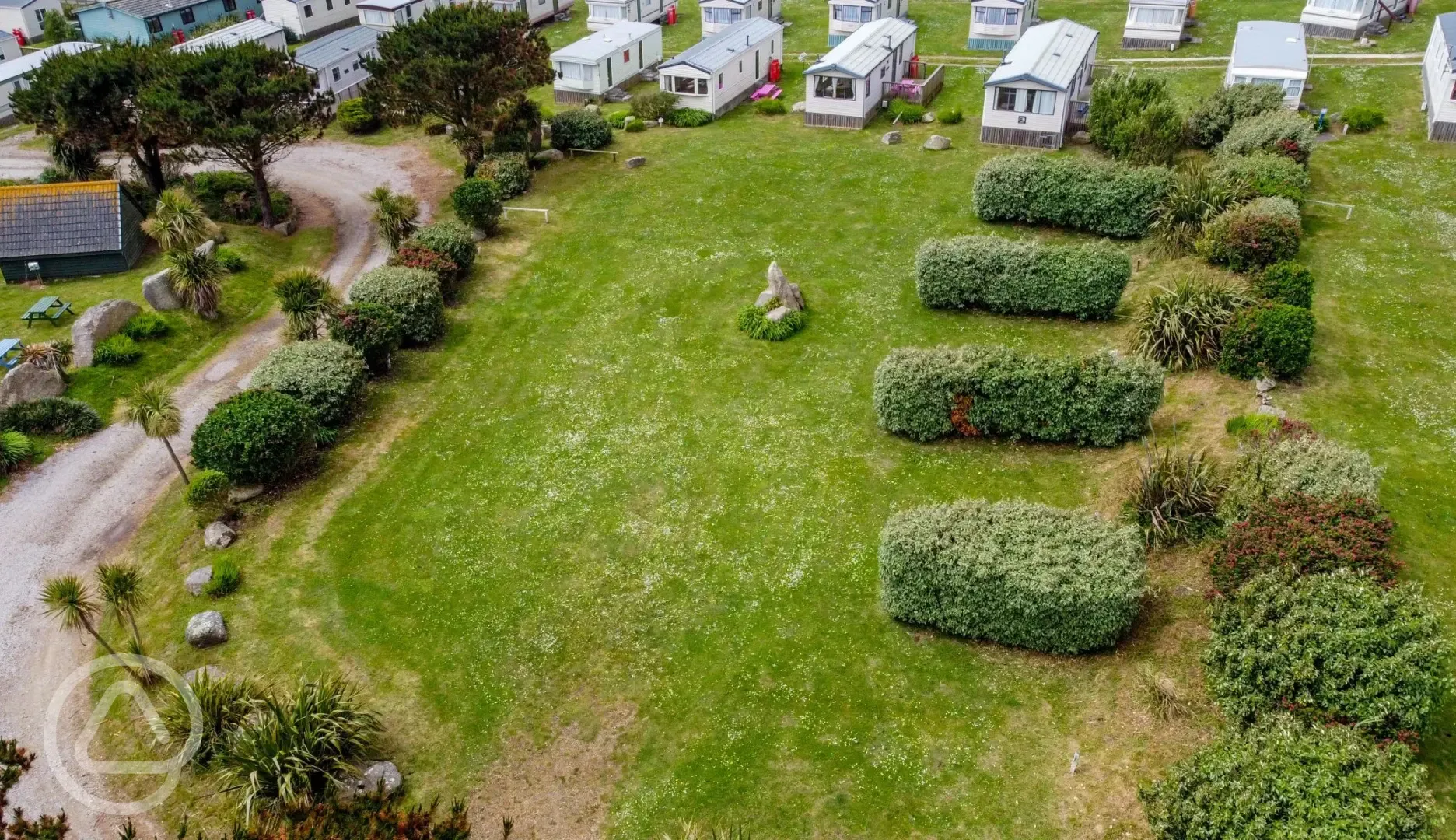 Aerial of the grass pitches