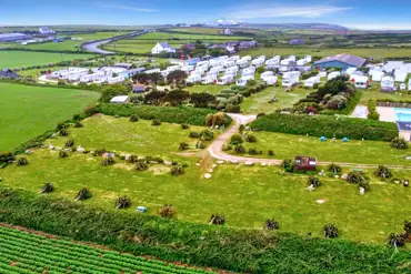 Aerial of Seaview Holiday Park and surrounding countryside