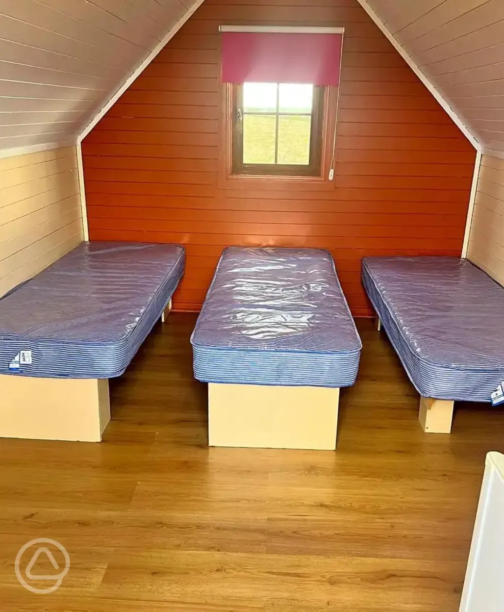 Three person camping pod interior