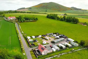 Aerial of Woodland Gardens Caravan and Camping Site and the countryside