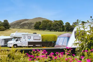 Touring pitches with surrounding planting