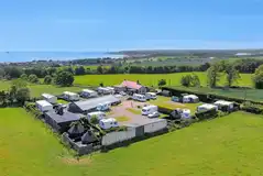 Aerial of the campsite towards the Firth of Forth Aerial of the campsite towards the Firth of Forth
