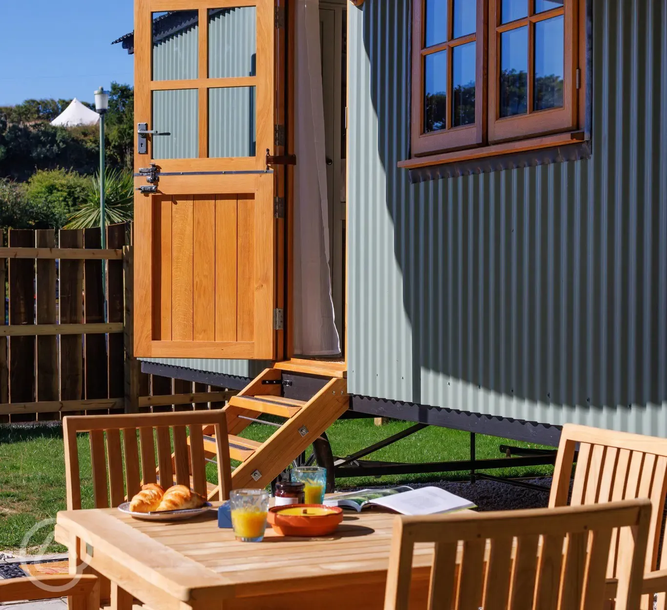 Shepherd's hut outdoor area