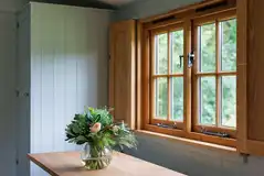 Shepherd's hut window view