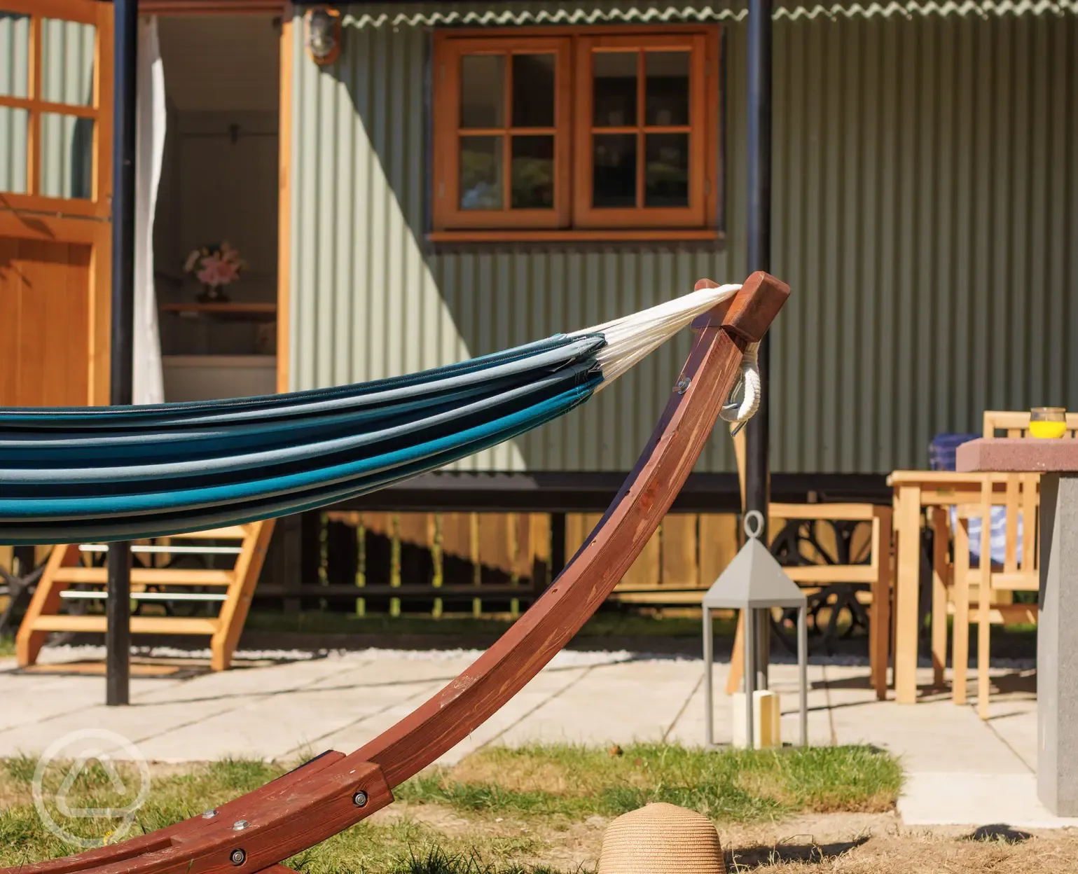 Shepherd's hut outdoor area