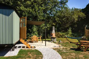 Shepherd's hut outdoor area