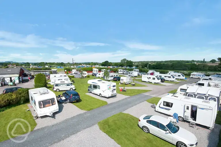 Aerial of the electric all weather pitches