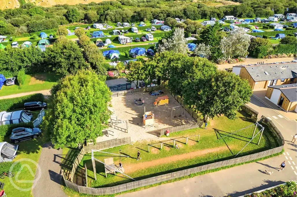 Aerial view of play area