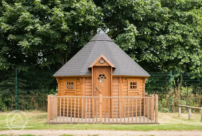 Camping cabin exterior with private decking